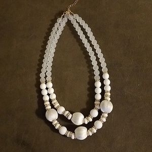 White bead necklace